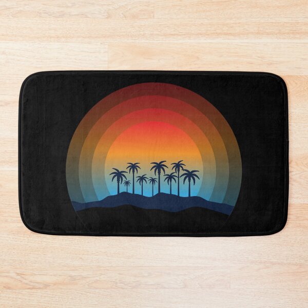 Item preview, Rainbow Sunset Palm Trees Circle designed and sold by drxgonfly.