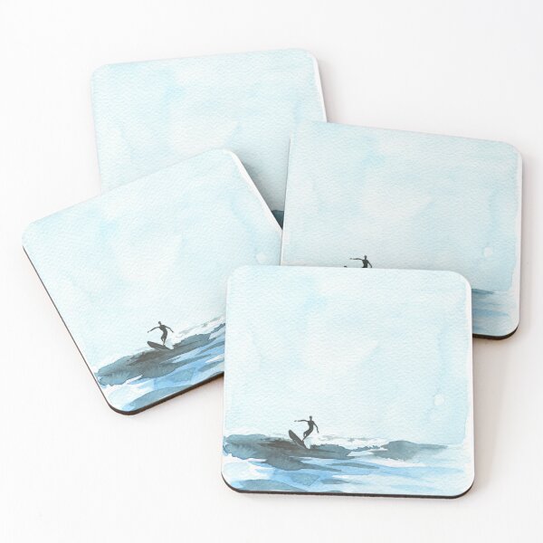 Item preview, Watercolor Surfing Scene designed and sold by cdmarchant.