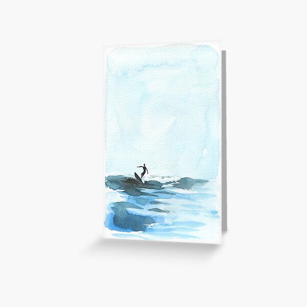 Item preview, Watercolor Surfing Scene designed and sold by cdmarchant.