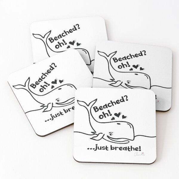 Item preview, Beached Oh Whale Just Breathe Print Design designed and sold by ClaudiaFlores.