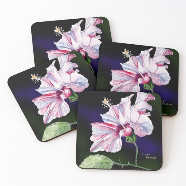 Item preview, Pale Pink Hibiscus against a dark background designed and sold by esvb.