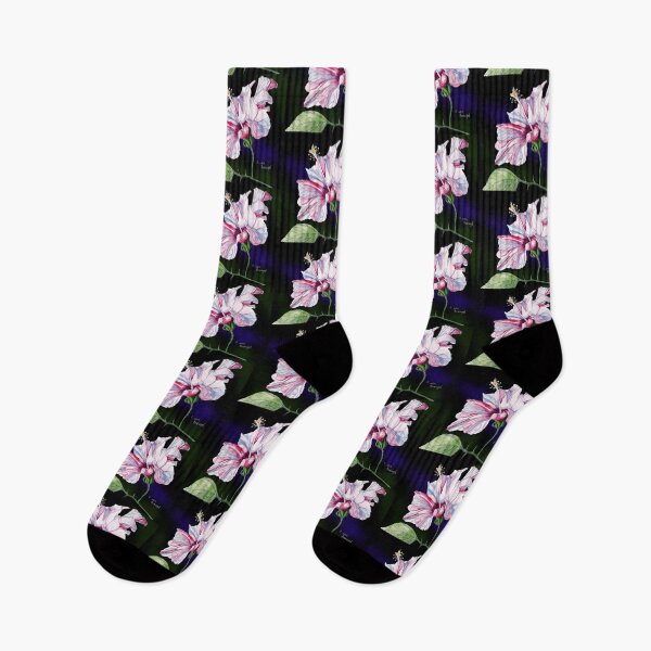 Item preview, Pale Pink Hibiscus against a dark background designed and sold by esvb.