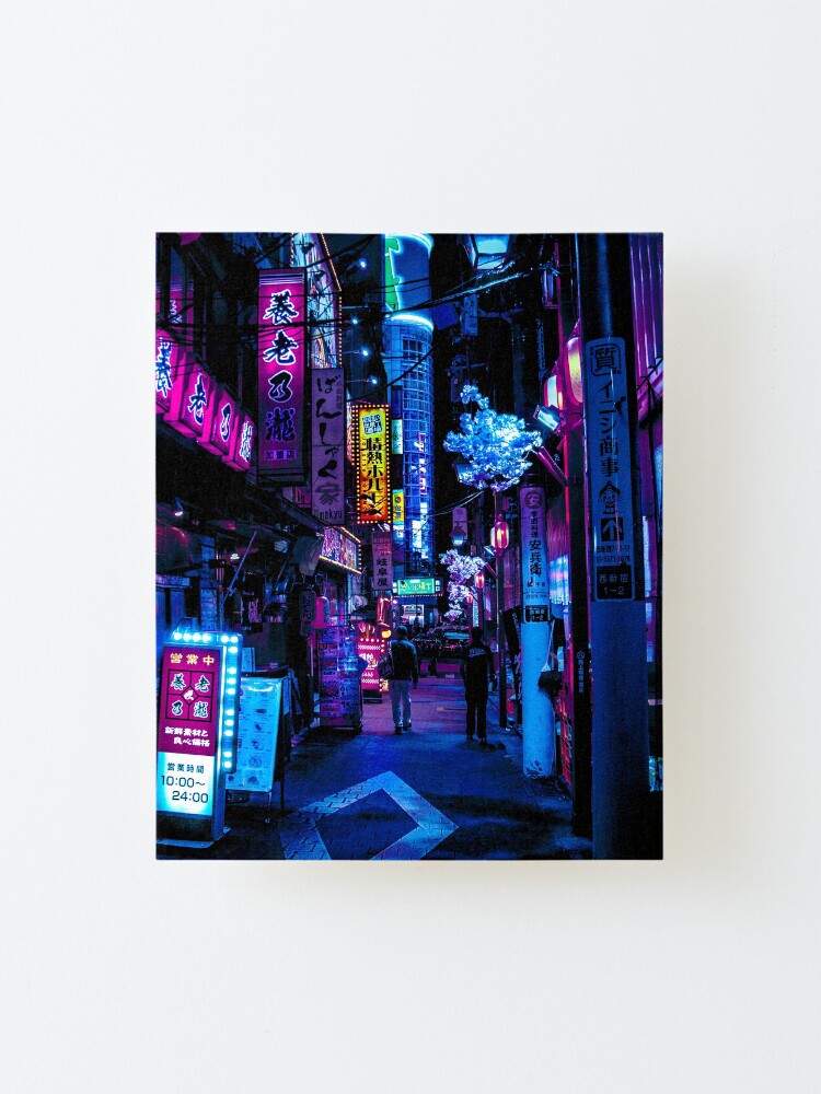 Alternate view of Blue Tokyo Alleys Mounted Print