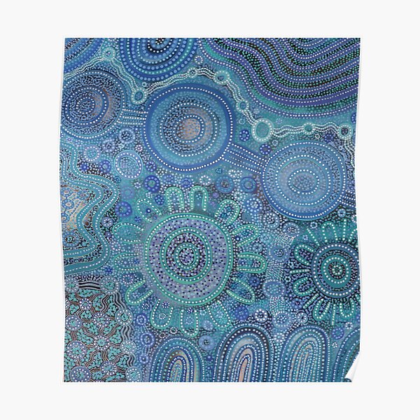 Family gathering at the beach Poster