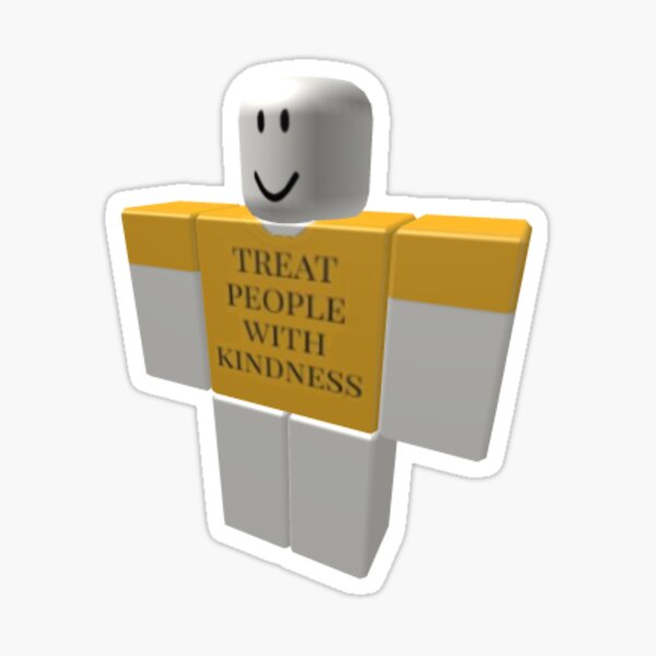 A Roblox Noob Dressed In A Tpwk T Shirt Sticker By Beebee016 Redbubble - yellow shirts roblox