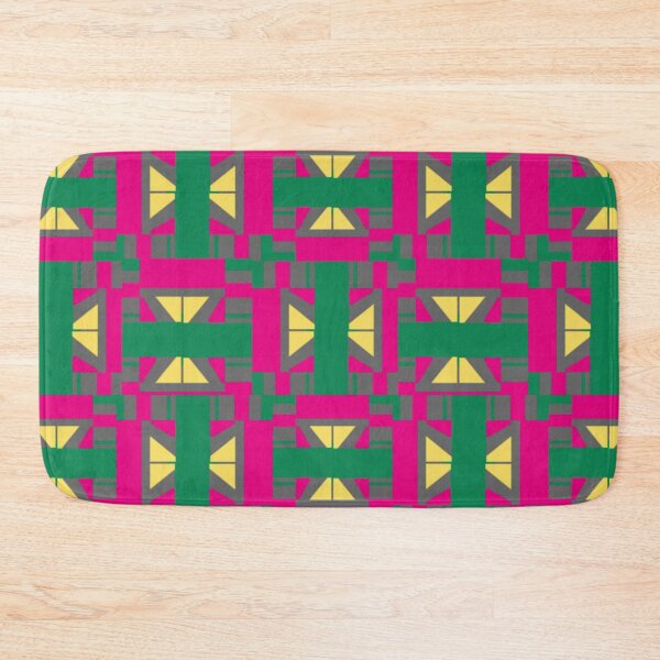 Item preview, Abstract Green Pink Pattern with Yellow Triangles  designed and sold by Sendreka.