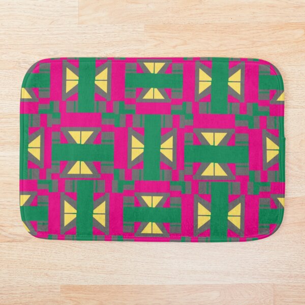 Item preview, Abstract Green Pink Pattern with Yellow Triangles  designed and sold by Sendreka.