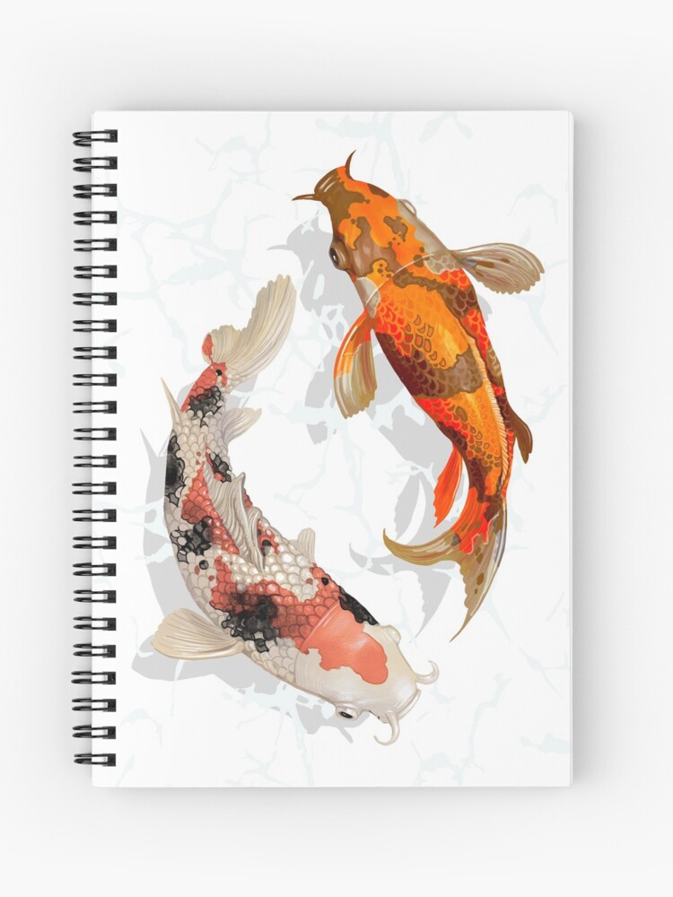 Japanese Koi Fish Artwork of Japan Spiral Notebook for Sale by