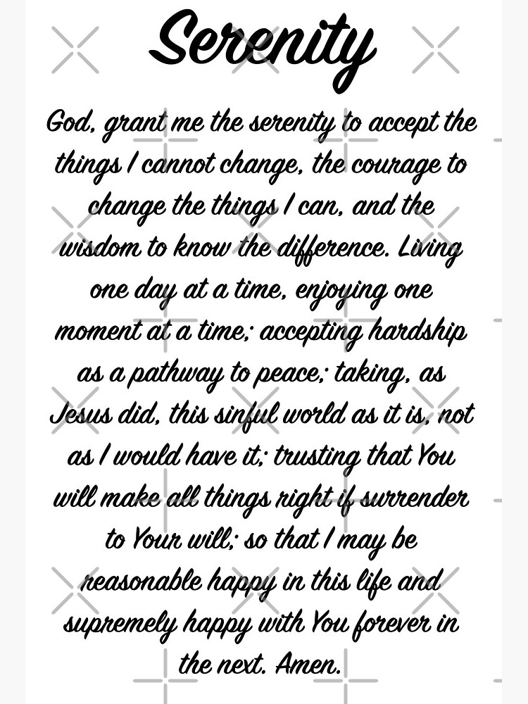 full serenity prayer art board print by heavenlypeace redbubble