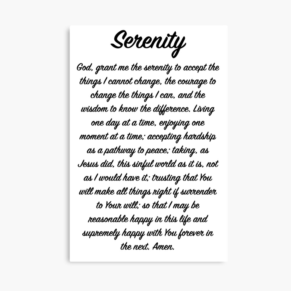 full serenity prayer metal print for sale by heavenlypeace redbubble