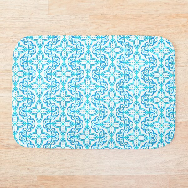 Item preview, Blue Hand-Drawn Curly Floral Pattern designed and sold by ChangingLight.