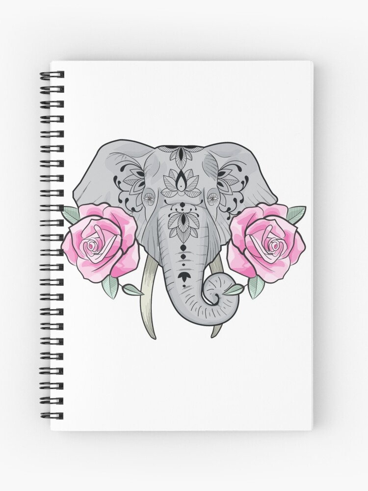 Elephant, tattoo, pink, roses, india, yoga, 