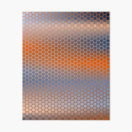Blue Orange Brown Hexagon Pattern Art Board Print