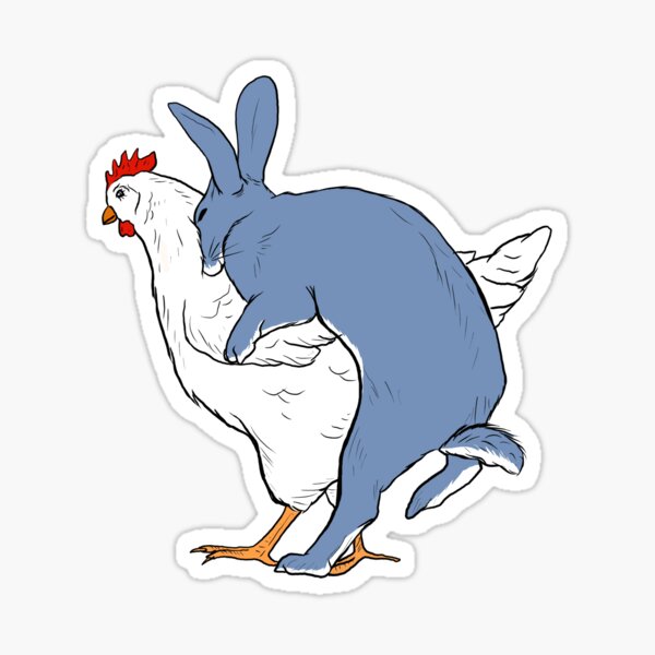 Artikel-Vorschau von Lustiges Kaninchen Humping Huhn, designt und verkauft von Stickersaurus1.