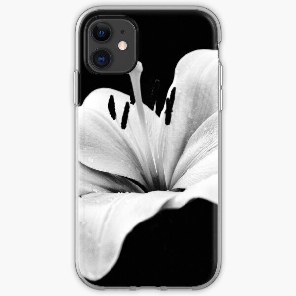 White lily - monochrome iPhone Soft Case