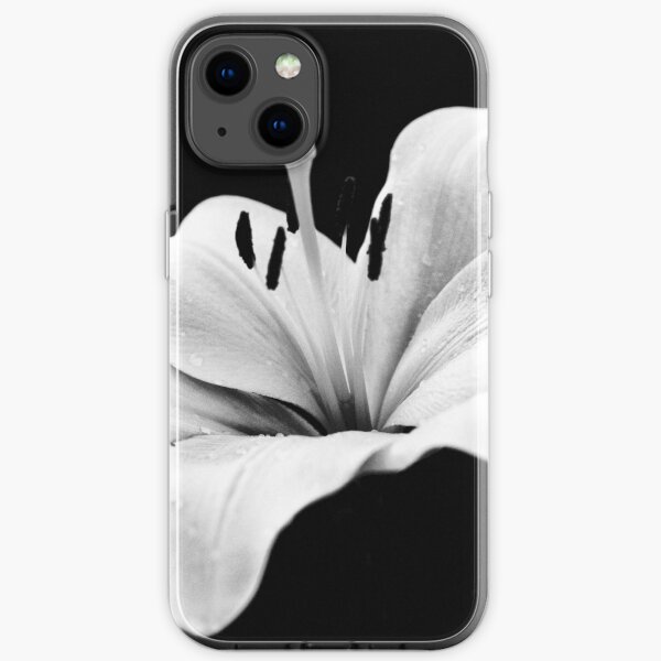 White lily - monochrome iPhone Soft Case