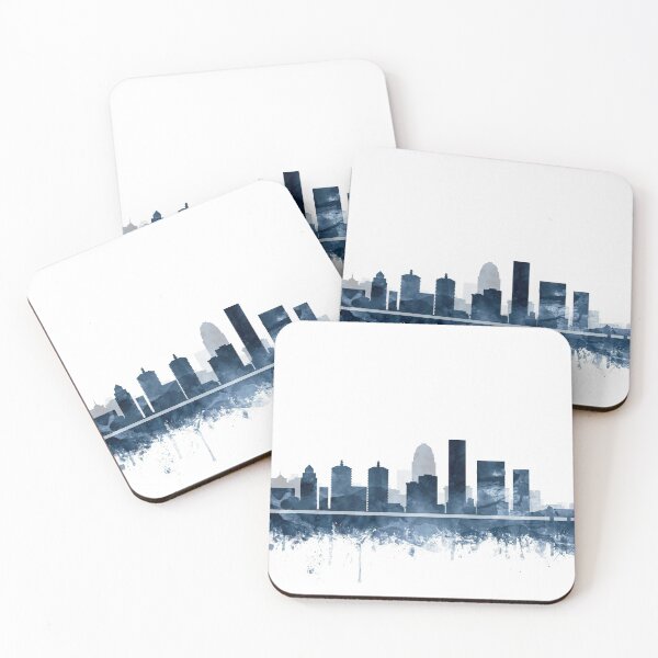 Item preview, Louisville Skyline Blue Watercolor by Zouzounio Art designed and sold by zouzounioart.