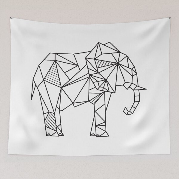 Item preview, Origami Elephant (Black Print) designed and sold by Mathildashop.