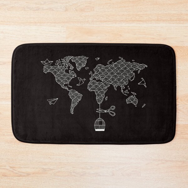 Item preview, World Map (White Print) designed and sold by Mathildashop.