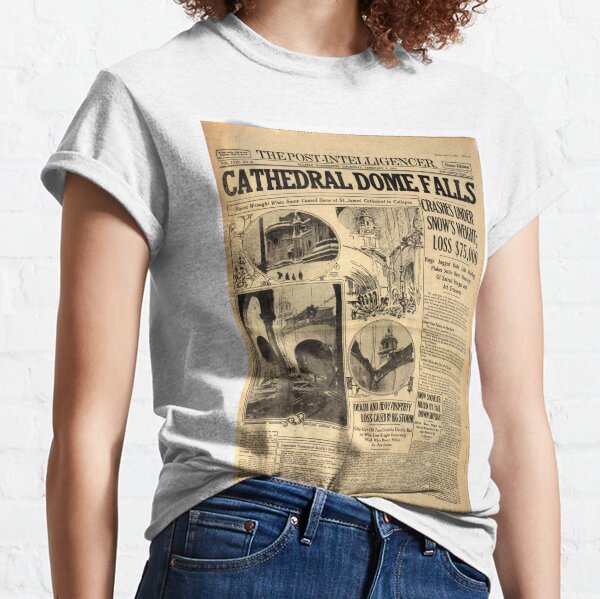 Old Newspaper - Cathedral Dome Falls Classic T-Shirt