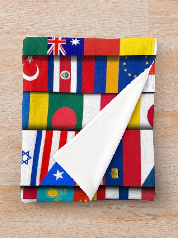 "60 Flags of the Countries of the World, International Gift" Throw