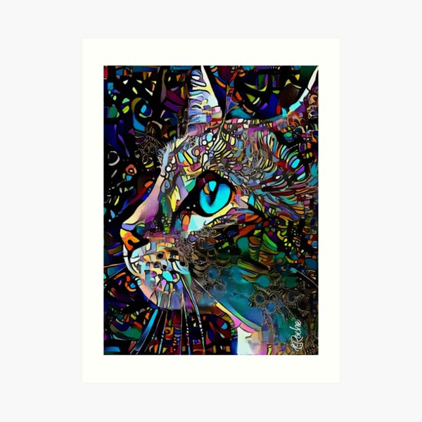 Impression Artistique Mars Chat Peintures Lea Roche Chat Chat Chat Par Salomitata Redbubble