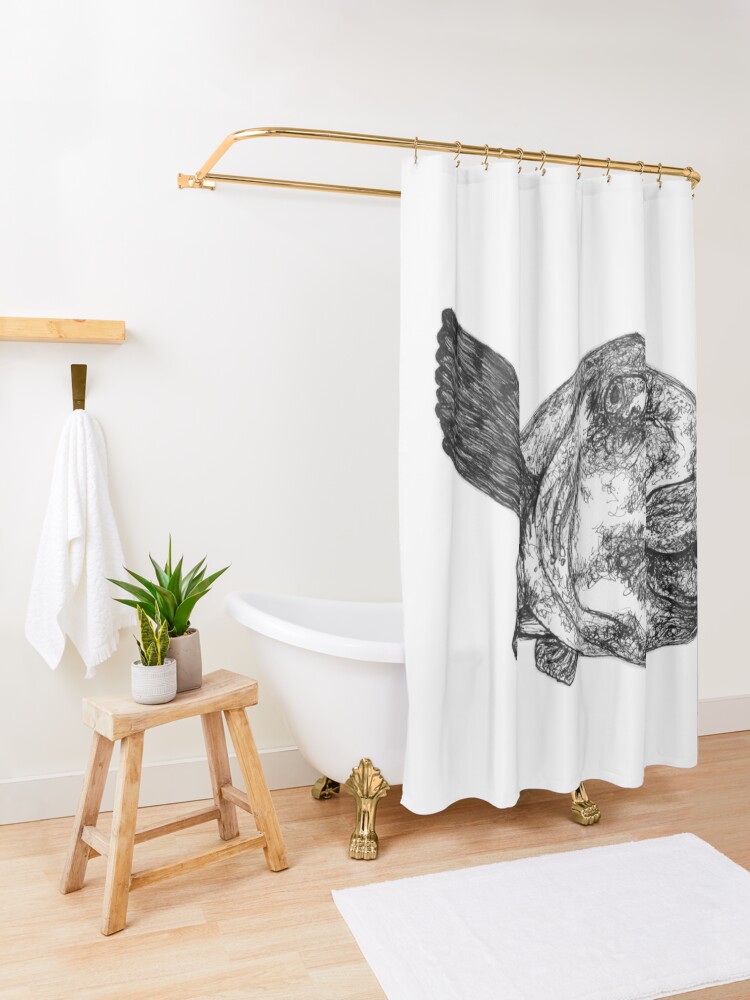 Alternate view of Buddy the Blue Groper Shower Curtain