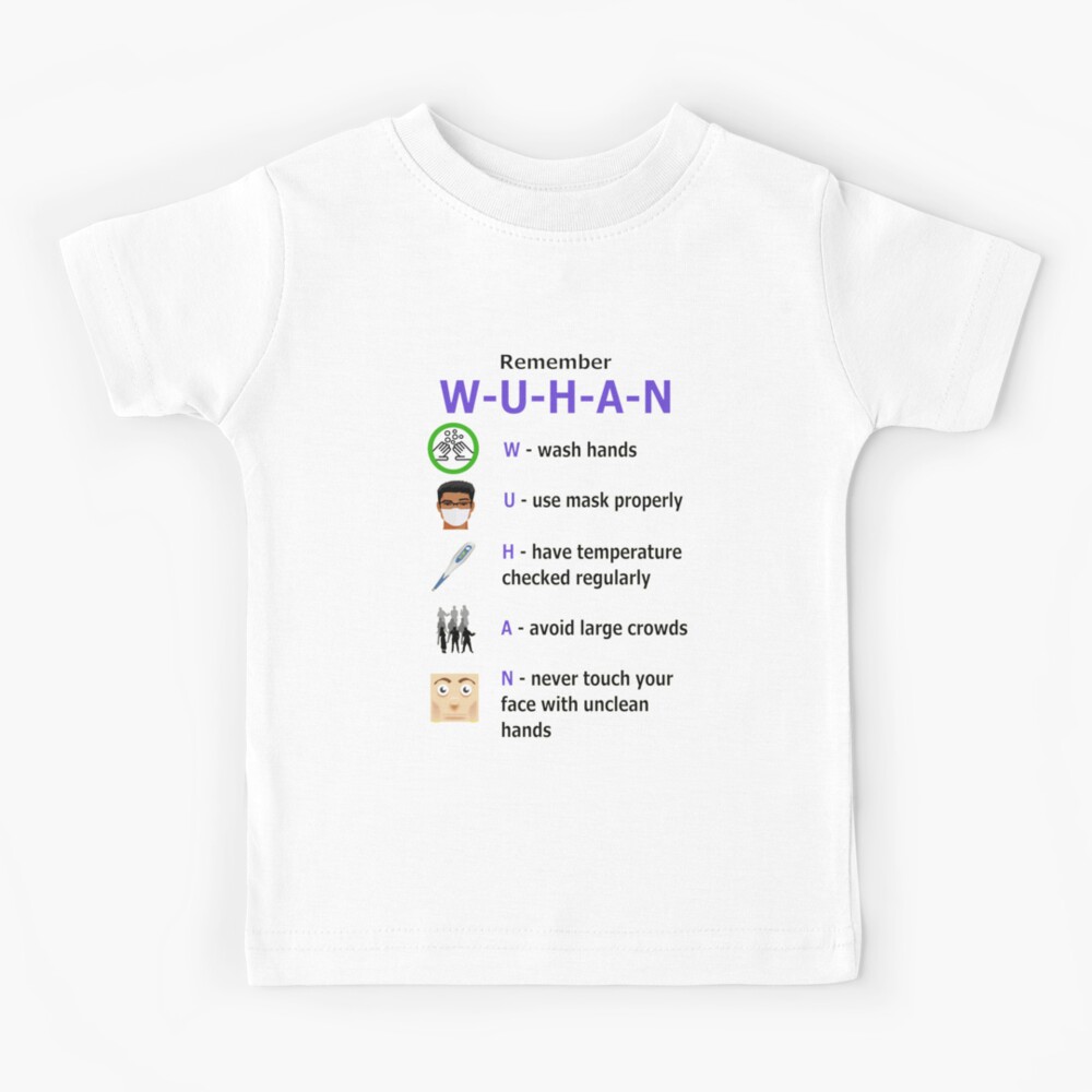 Coronavirus Covid 19 Wuhan Prevention Kids T Shirt By Adaba Redbubble - roblox avatar french fries skin kids t shirt by stinkpad redbubble in 2020 kids tshirts french fries classic t shirts