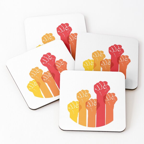 Item preview, Colorful fists raised in the air to resist and protest designed and sold by NerdySherds.