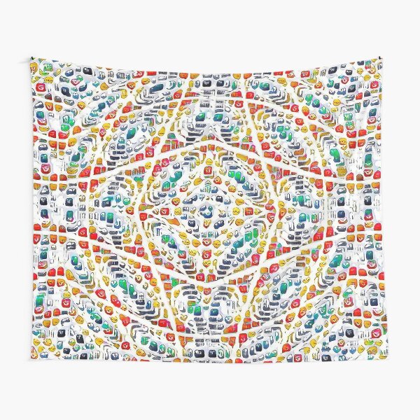 Emoji, solid twisting mesh, volume representation Tapestry