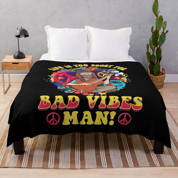 Item preview, Life Is Too Short For Bad Vibes Man! Guitar Hippie designed and sold by perfectpresents.