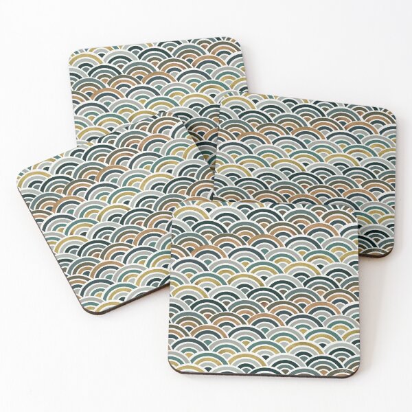 Item preview, Japanese Seigaiha Wave – Teal & Bronze Palette designed and sold by Cat Coquillette.