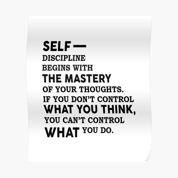 Self Discipline Posters | Redbubble