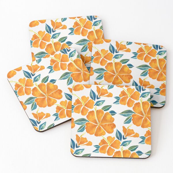 Item preview, Hibiscus Boom – Yellow & Teal Palette designed and sold by Cat Coquillette.