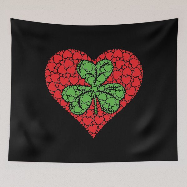 Item preview, St Patrick's Day Irish Green Red Shamrock Clover Love Heart designed and sold by IceNiceIce.