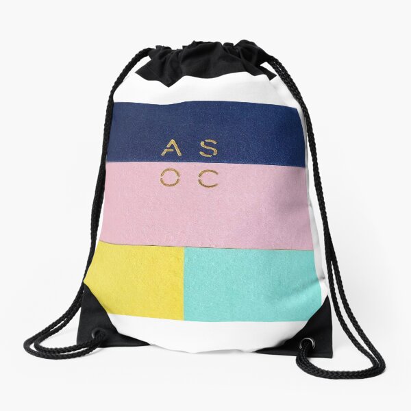 Colorful blocks Drawstring Bag