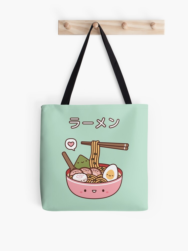 Red Panda tote bag noodles Asian anime fun shopping 100% cotton