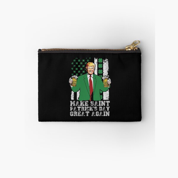 Item preview, Make St Patrick's Day Great Again Trump Beer Shamrock Flag designed and sold by WanitaDesign.