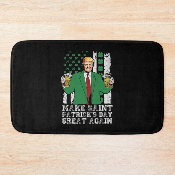 Item preview, Make St Patrick's Day Great Again Trump Beer Shamrock Flag designed and sold by WanitaDesign.