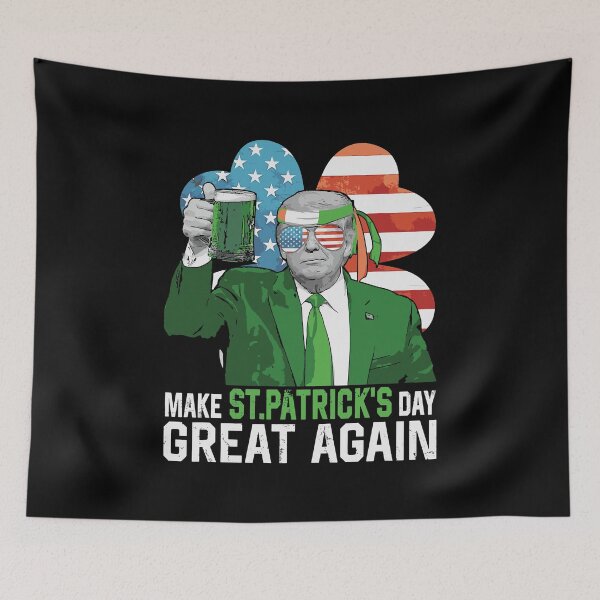 Item preview, Make St Patrick's Day Great Again Trump Usa Flag Shamrock designed and sold by WanitaDesign.