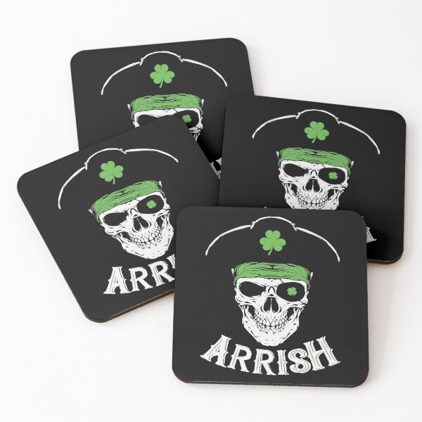 Item preview, St Patrick's Day Pirate Irish Treasure Skull designed and sold by BallonFlyToSky.