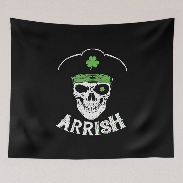 Item preview, St Patrick's Day Pirate Irish Treasure Skull designed and sold by BallonFlyToSky.