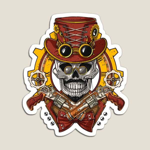 Steampunk Skull Magnet