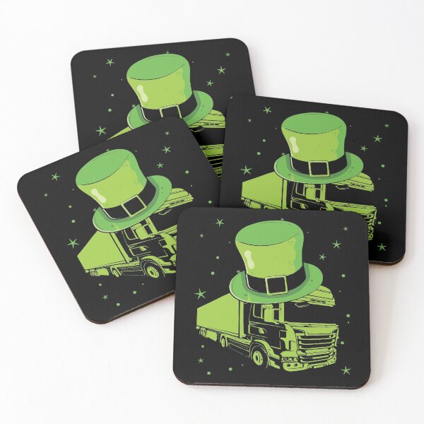 Item preview, St Patricks Day Garbage Truck Shamrock designed and sold by IceNiceIce.