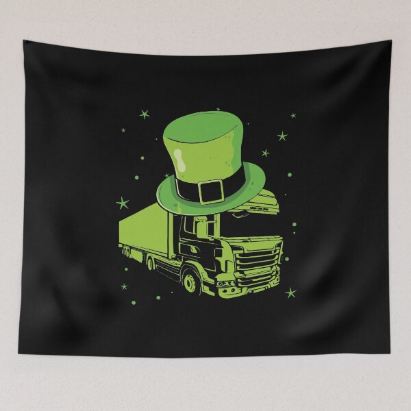 Item preview, St Patricks Day Garbage Truck Shamrock designed and sold by IceNiceIce.