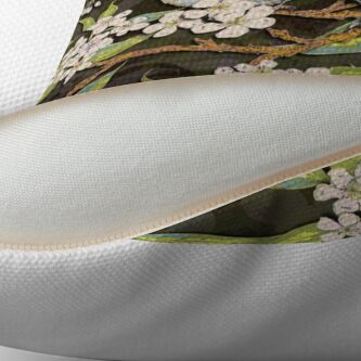 Alternate view of Sparrows in the Plum Tree Throw Pillow
