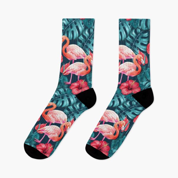 Item preview, Flamingo birds and tropical garden watercolor 2 designed and sold by Katerina Mitkova Kirilova.