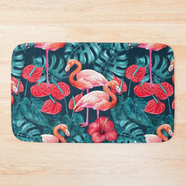 Item preview, Flamingo birds and tropical garden watercolor 2 designed and sold by Katerina Mitkova Kirilova.