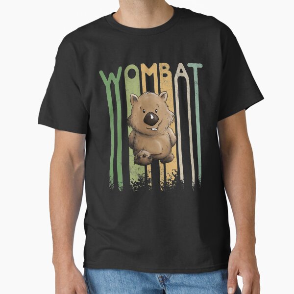 Vista previa del artículo con la obra «Funky Retro Style Cute Cartoon Marsupial Wombat», diseñado y vendido por Skizzenmonster.