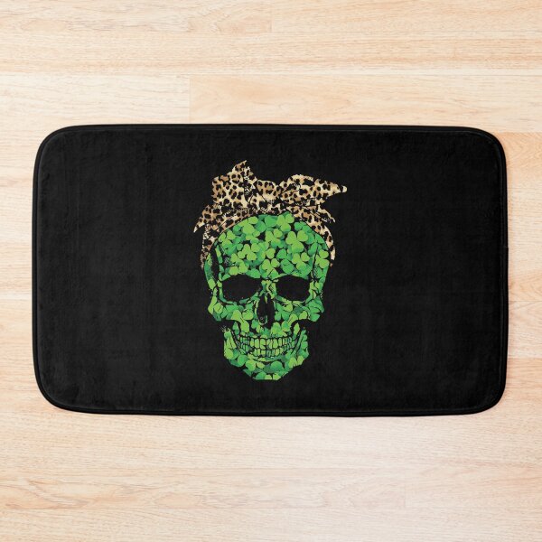 Item preview, Mexican Skull Shamrock Leopard Bandana St Patrick's Day designed and sold by WanitaDesign.